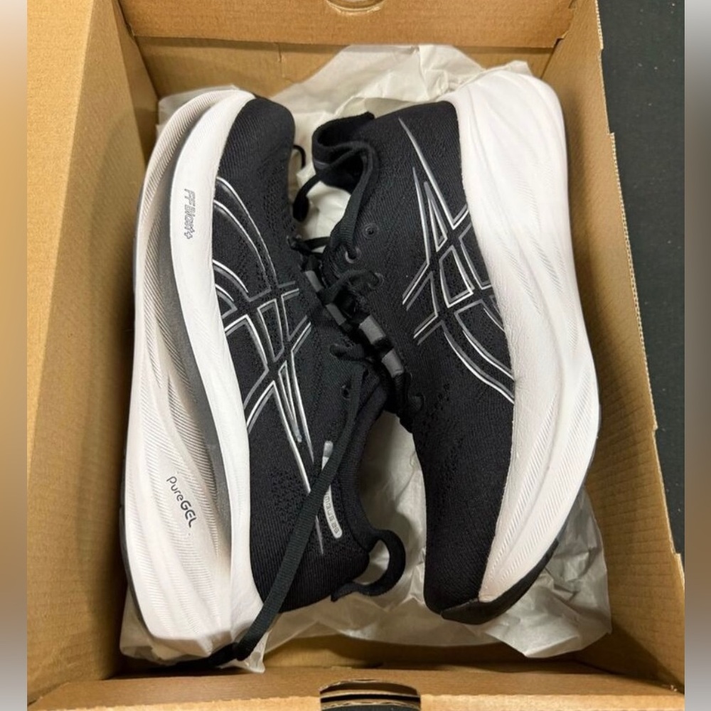New Asics Gel Nimbus 26 Black Graphite Grey Running Shoes Sneakers 6.5